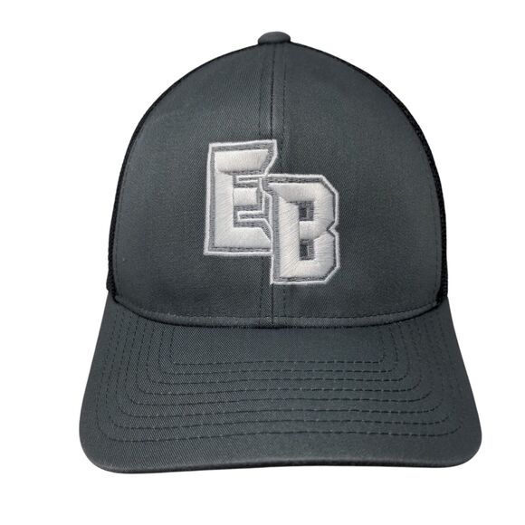 EB Snapback Trucker Hat Gray One Size Adjustable Mesh Back Pacific Headwear - Picture 1 of 10